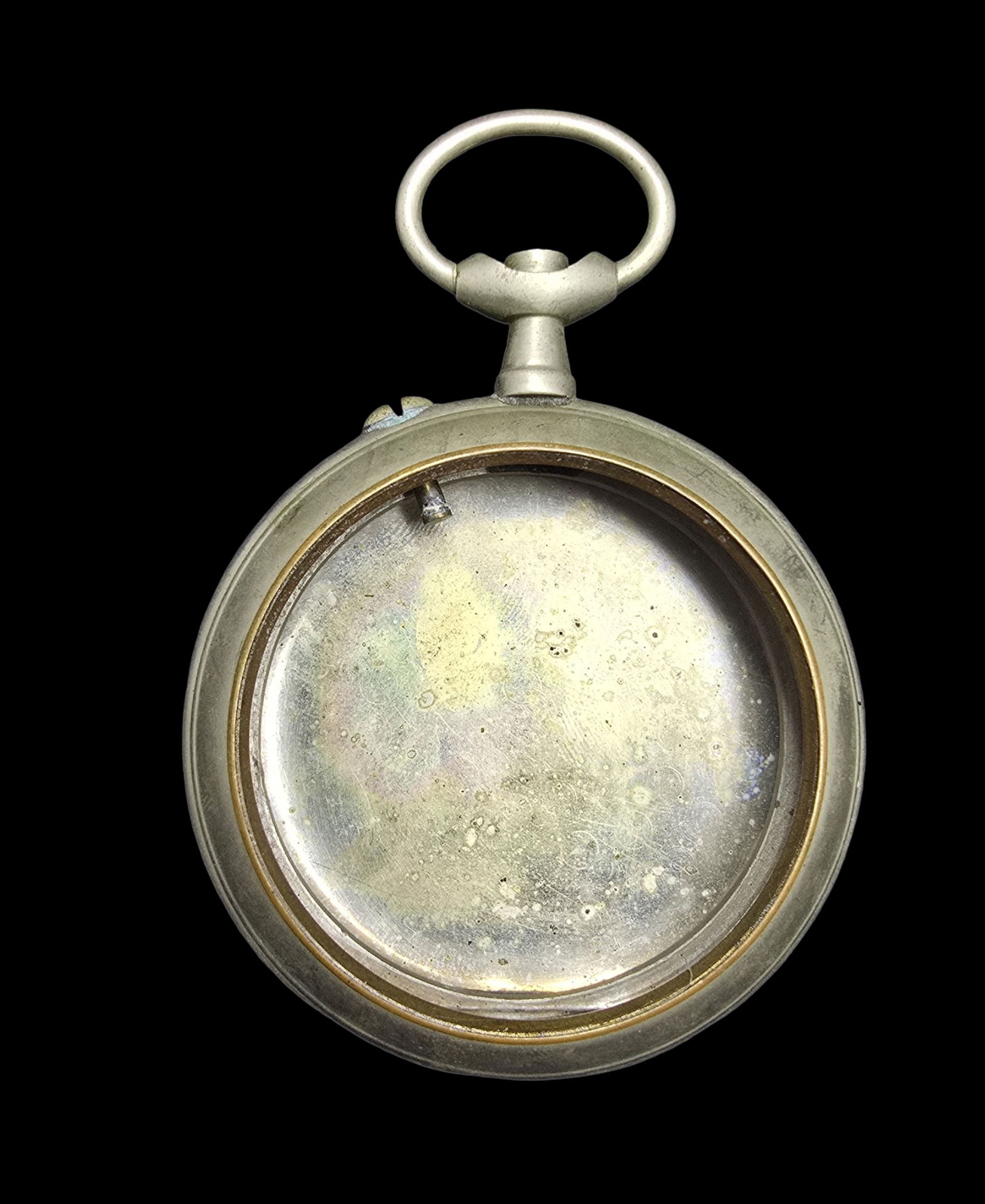 Ornate Antique Silver-Tone Pocket Watch Case /w Train / Railroad Theme (1 of 5)