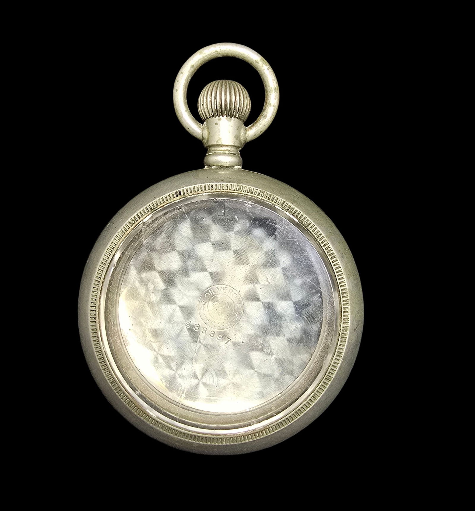 Ornate Antique Silver-Tone Pocket Watch Case /w Train / Railroad Theme (1 of 3)