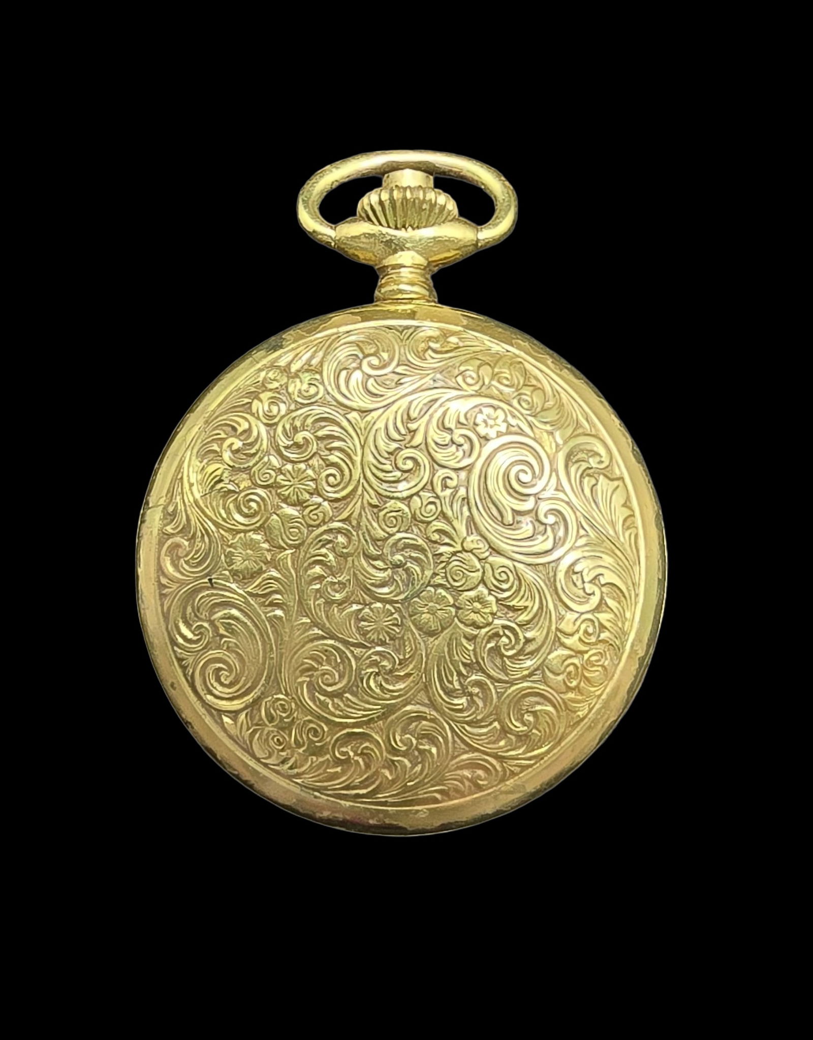 Ornate Vintage Gold-Tone Metal Pocket Watch (1 of 3)