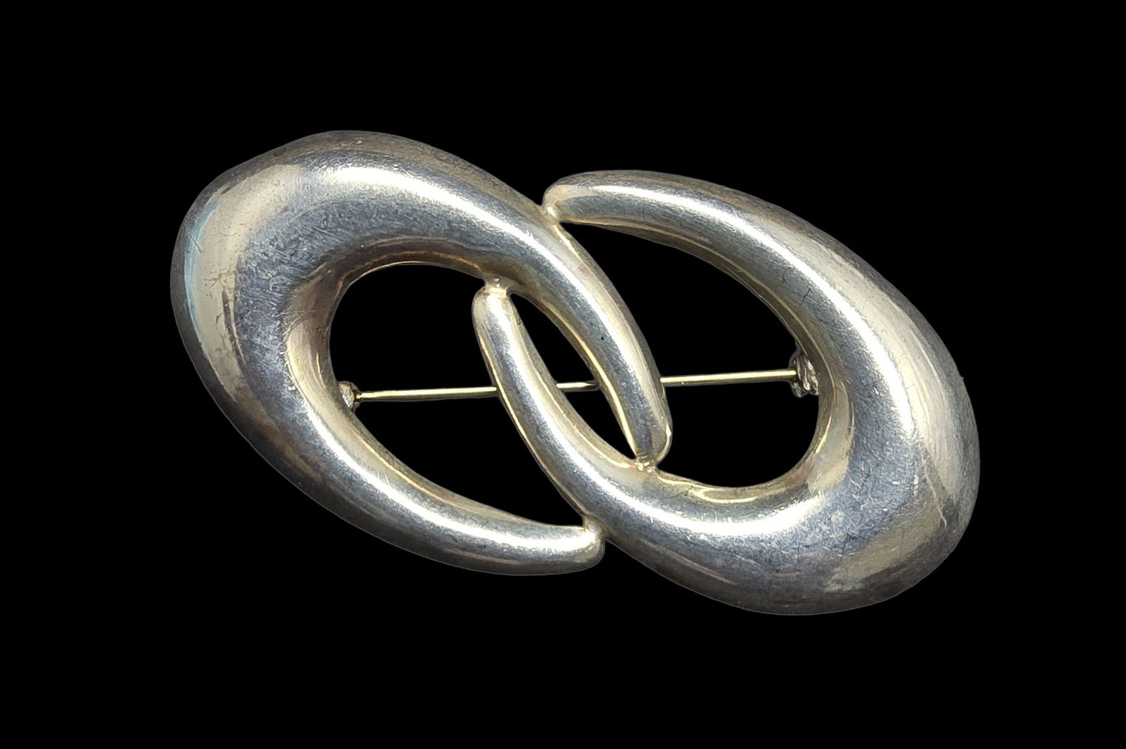 Stylish Vintage Mid-Century TAXCO Mexico Sterling Silver Brooch Pin (1 of 3)