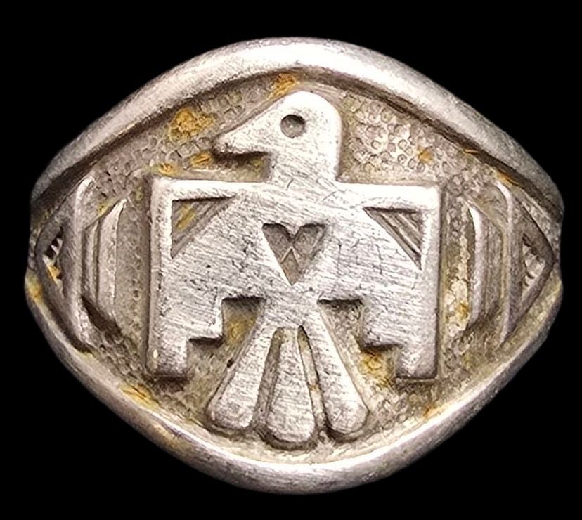 Vintage Mid-Century 1960s Native American BELL Trading Post Sterling Silver Ring (1 of 4)
