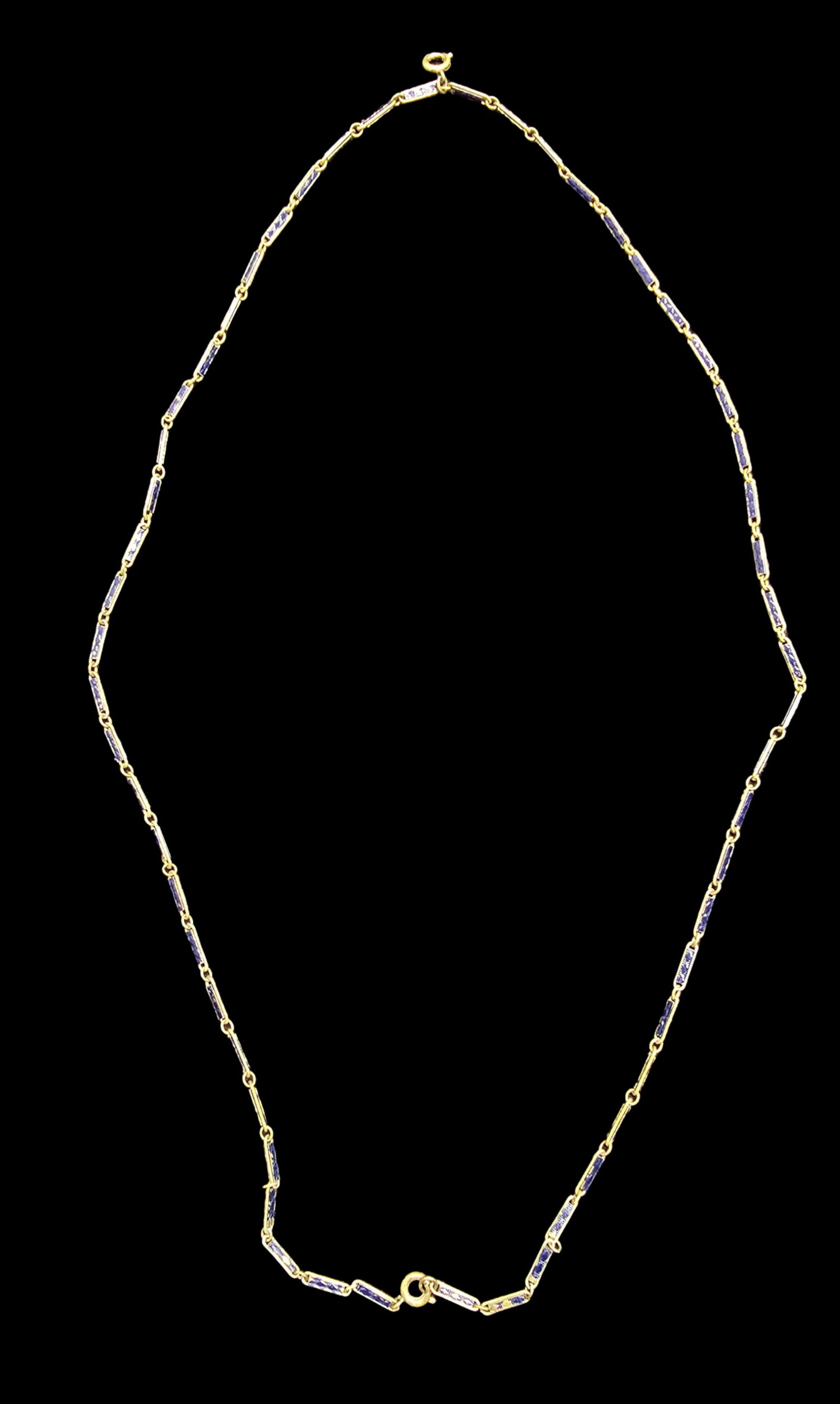 Ornate Vintage Sterling Silver & Blue Enamel Panel Necklace (1 of 3)