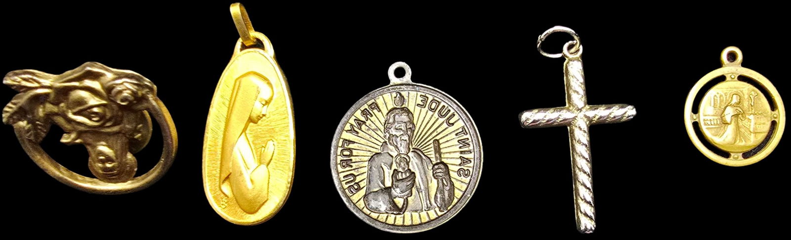 Lot of 5 Vintage Religious Pendant Charms (1 of 3)
