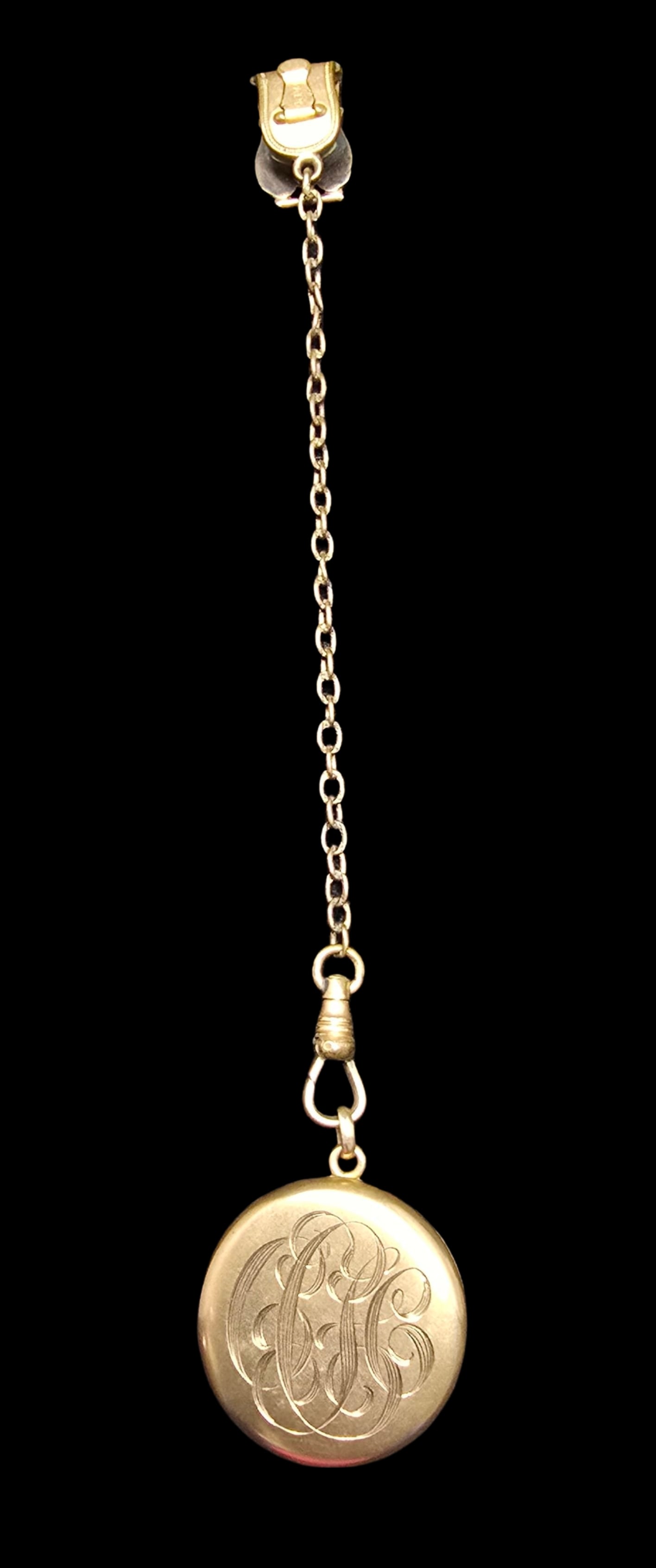 Beautiful Antique Gold Filled Pocket Watch Chain Pendant / Fob /w Clip (1 of 5)