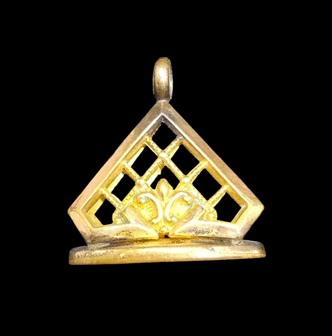 Gorgeous Ornate Antique Gold Filled Stamp Seal Pendant (1 of 3)