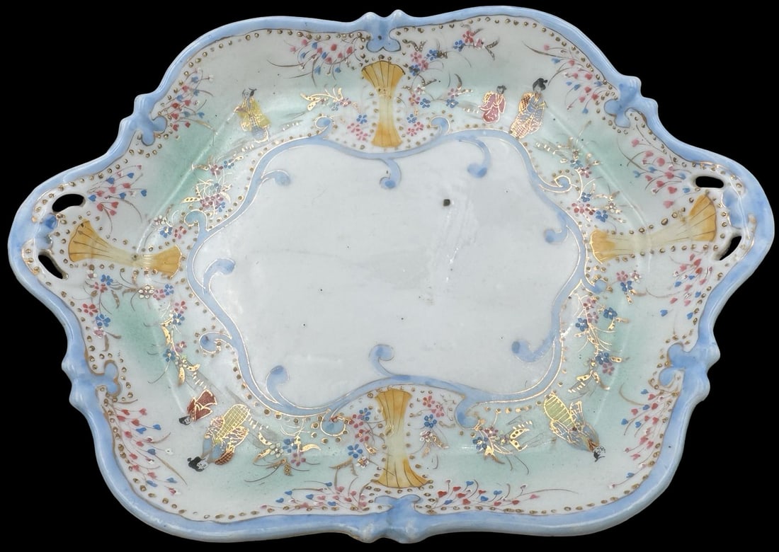 Antique 1860-1880s Japanese VANTINE Hand Painted Porcelain Bowl (1 of 3)