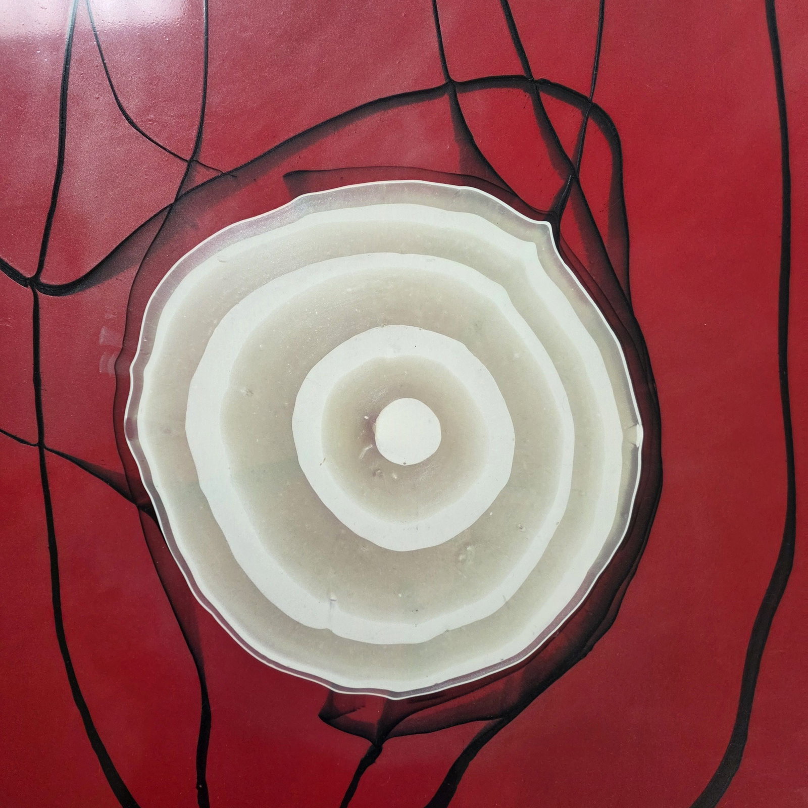 Unusual Vintage STEPHEN JOHNSON Abstract Acrylic on Steel Painting: West Palm Beach artist Stephen Johnson is mostly known for his masterful framing of artworks by other artists but is also a notable artist himself. Attractive abstract composition in acrylic on steel,