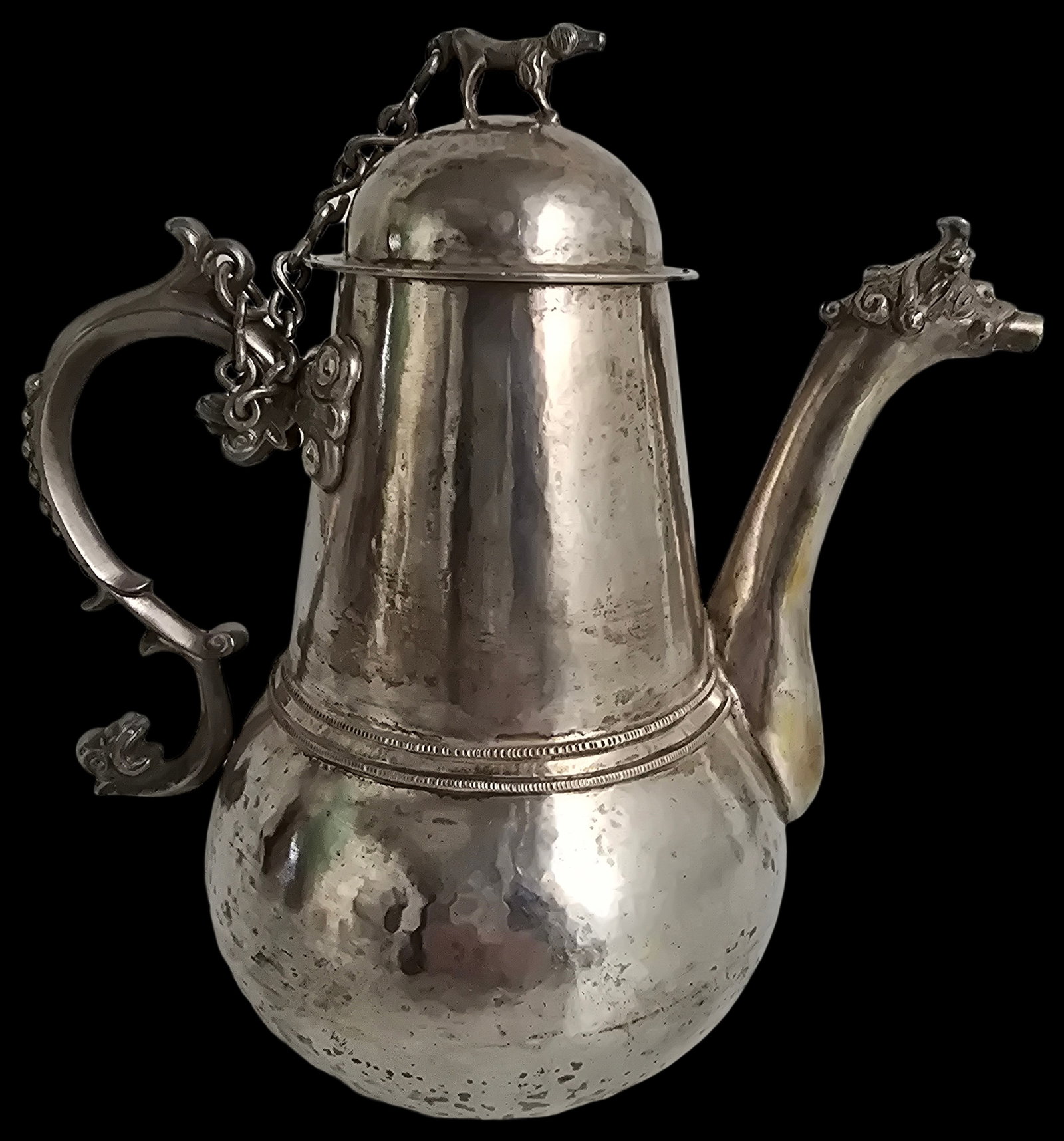 Rare Ornate 18th Century Spanish Colonial Sterling Silver Tea Kettle / Pot (1 of 8)