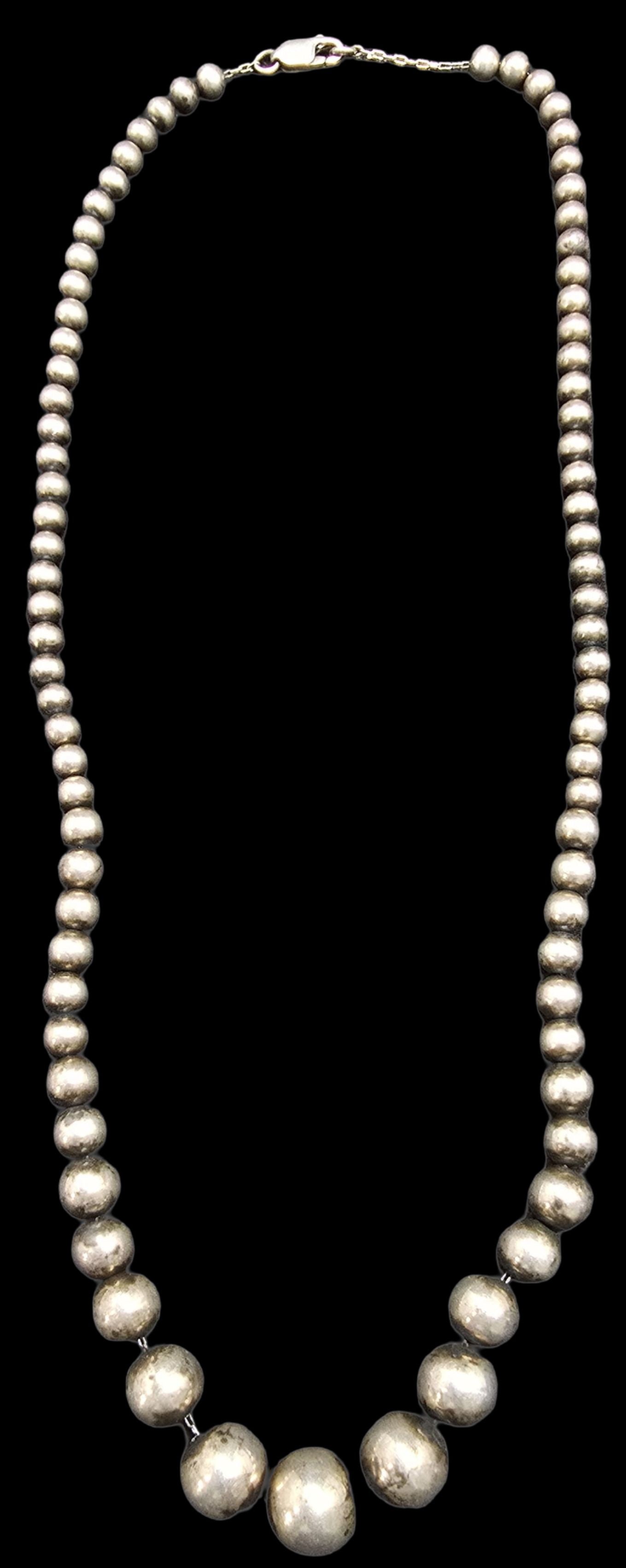 Amazing Vintage Sterling Silver Bead Necklace (1 of 4)