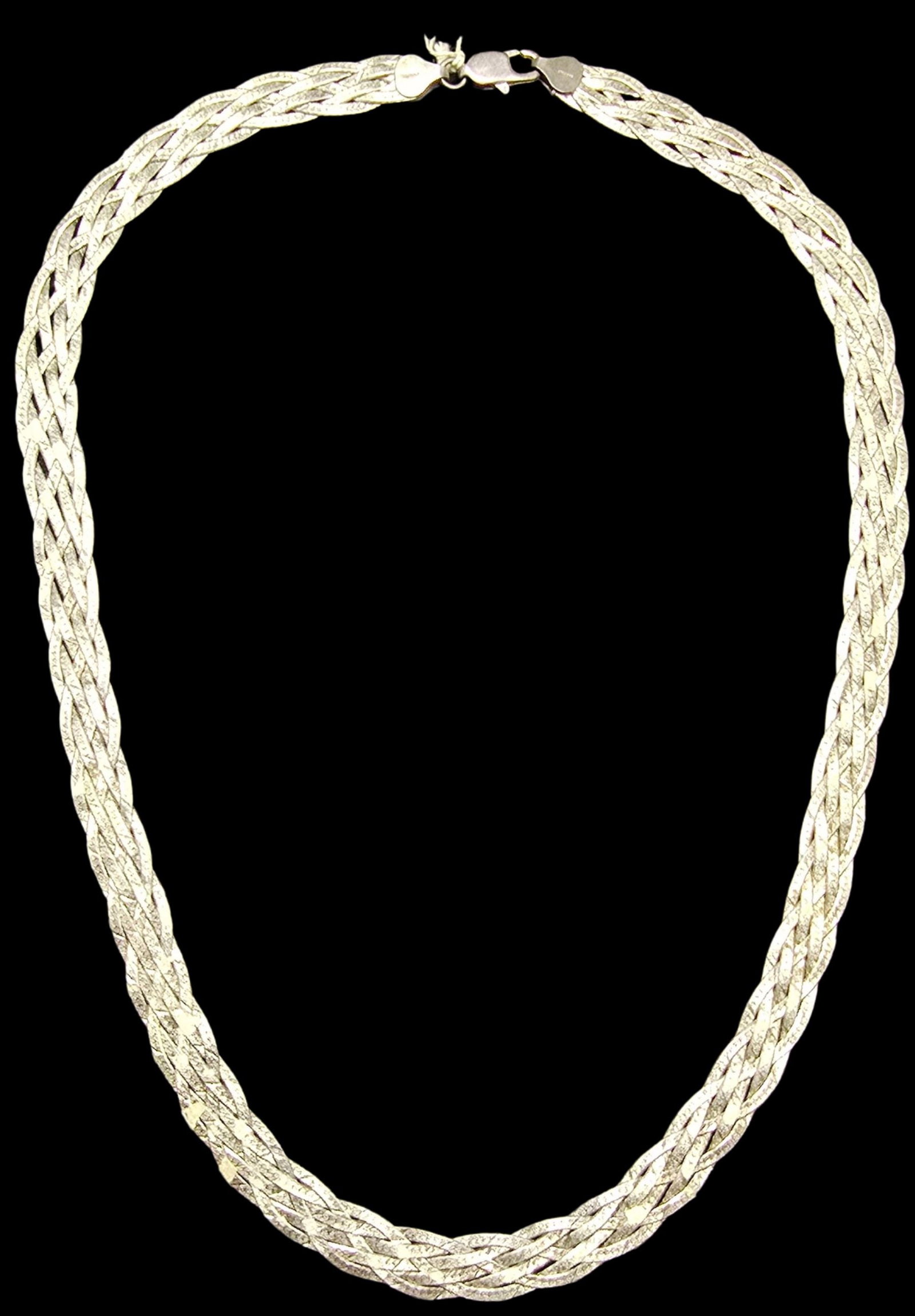 Amazing Vintage Sterling Silver Braided Necklace (1 of 4)