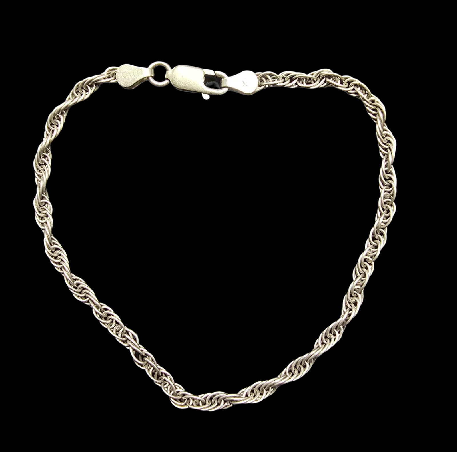 Gorgeous Ornate Vintage Sterling Silver Twisted Rope Chain Bracelet - Made in Italy: Very good vintage condition with minor patina according to age. Weighs ca. 3.5 grams. Marked for Sterling Silver & Italy