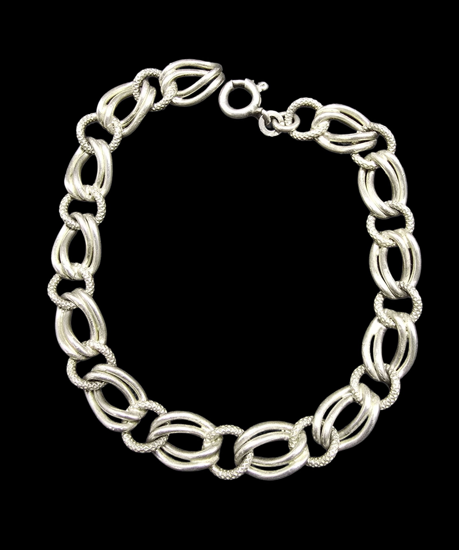 Stylish Vintage Sterling Silver Chain Bracelet (1 of 4)