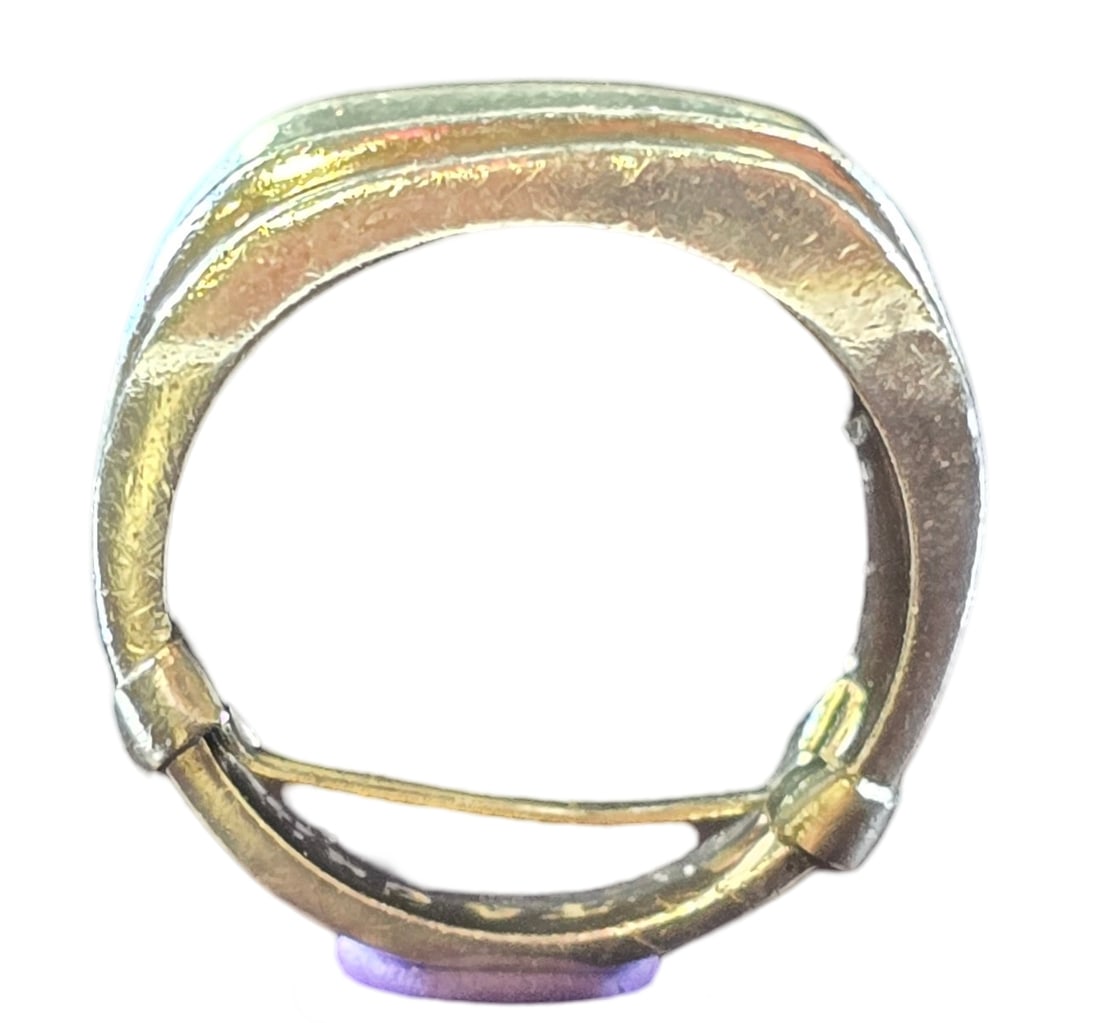 Vintage Mid-Century Modern Sterling Silver Ring: The ring is a size 6 and weighs ca. 15 grams. Very good vintage condition with minor patina and wear according to age. The ring sizer insert can be removed if desired.