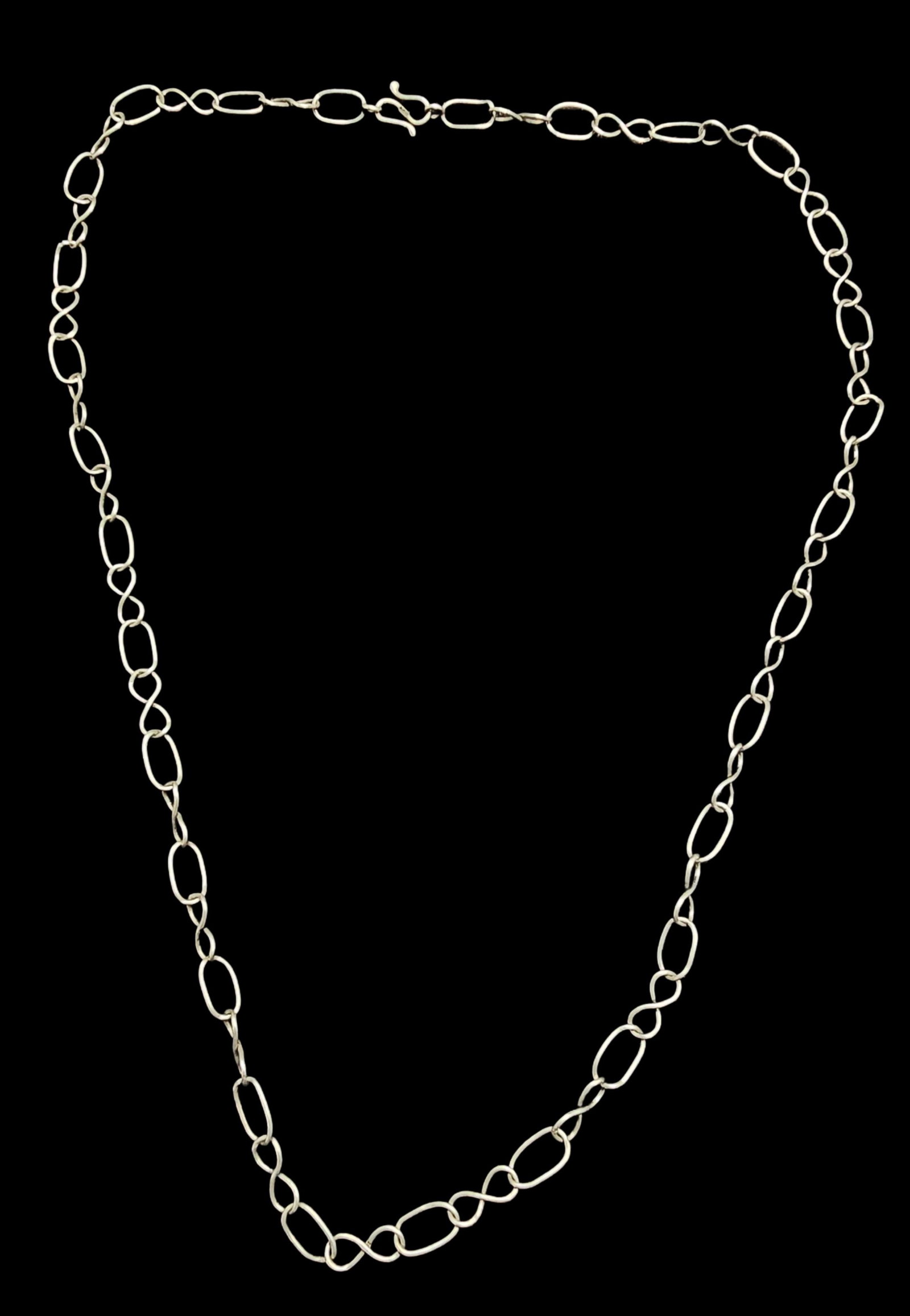 Stylish Vintage Mid-Century Modern European 800 Silver Chain Necklace (1 of 4)