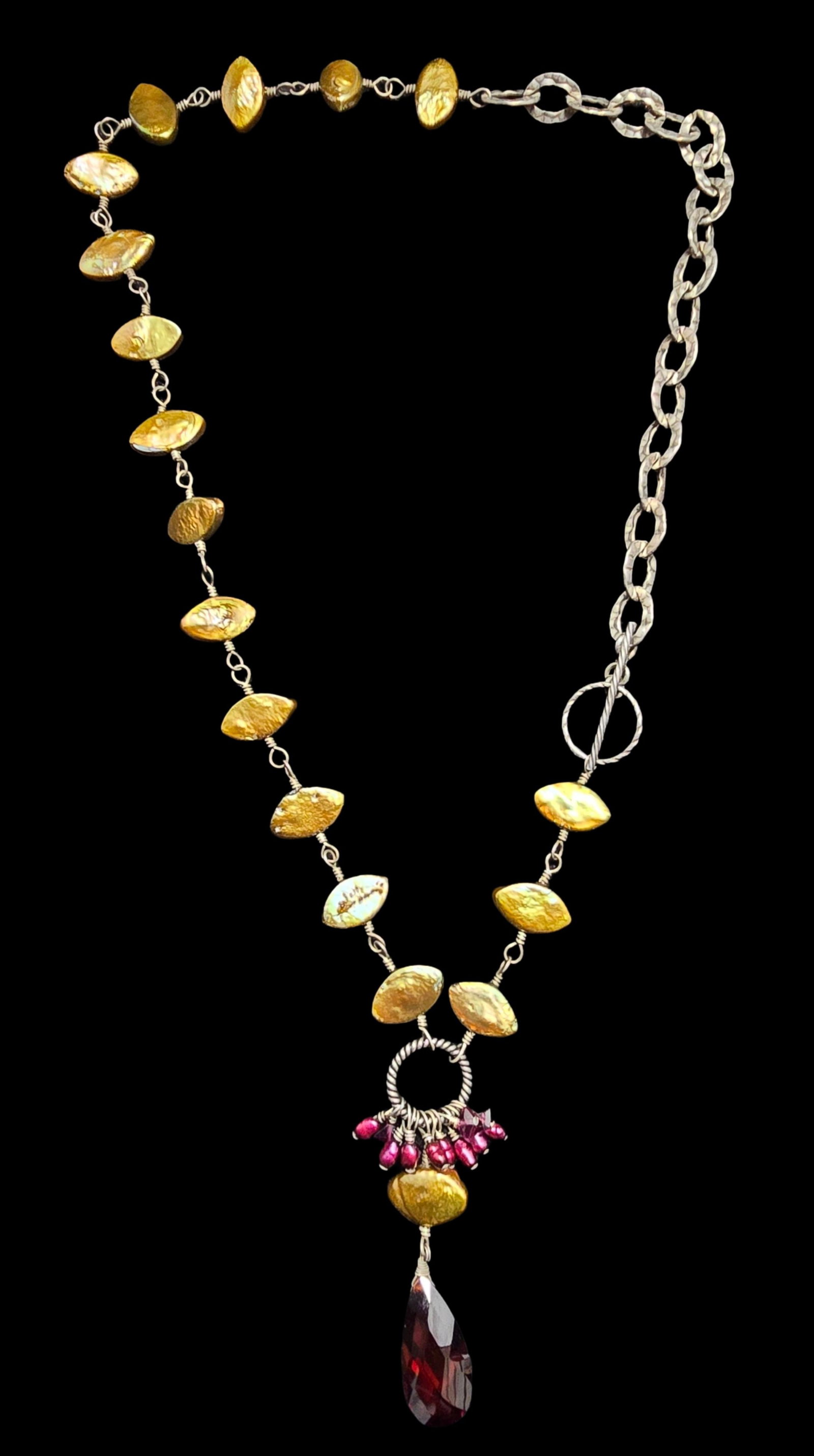 Beautiful Vintage Sterling Silver & Gemstones Necklace: Very good vintage condition with minor patina according to age. Measures approx. 19" long and weighs ca. 23 grams.