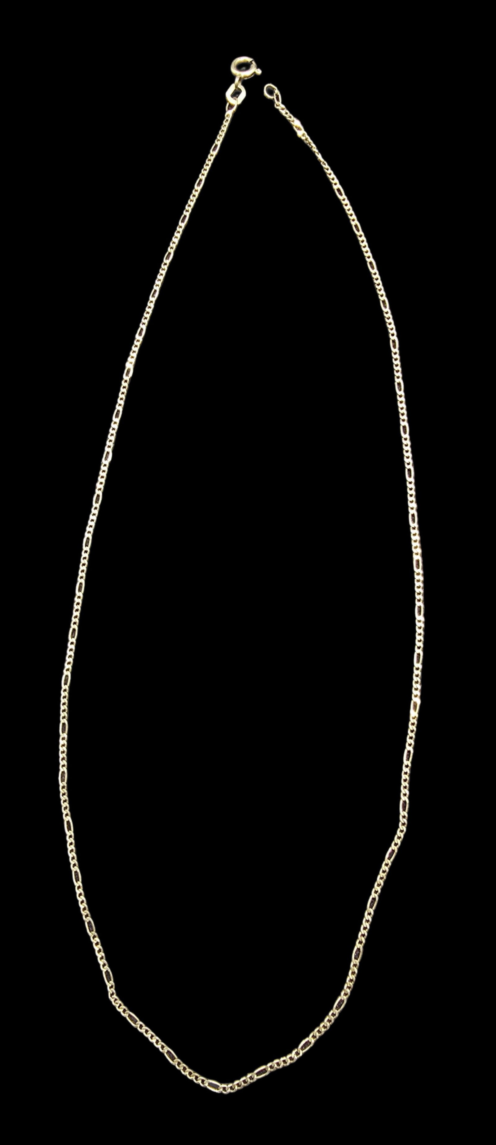 Stylish Vintage Sterling Silver Cuban Chain Necklace: Very good vintage condition with minor patina according to age. Measures approx. 17 1/2" long and weighs ca. 1.5 grams. Marked for Sterling Silver.