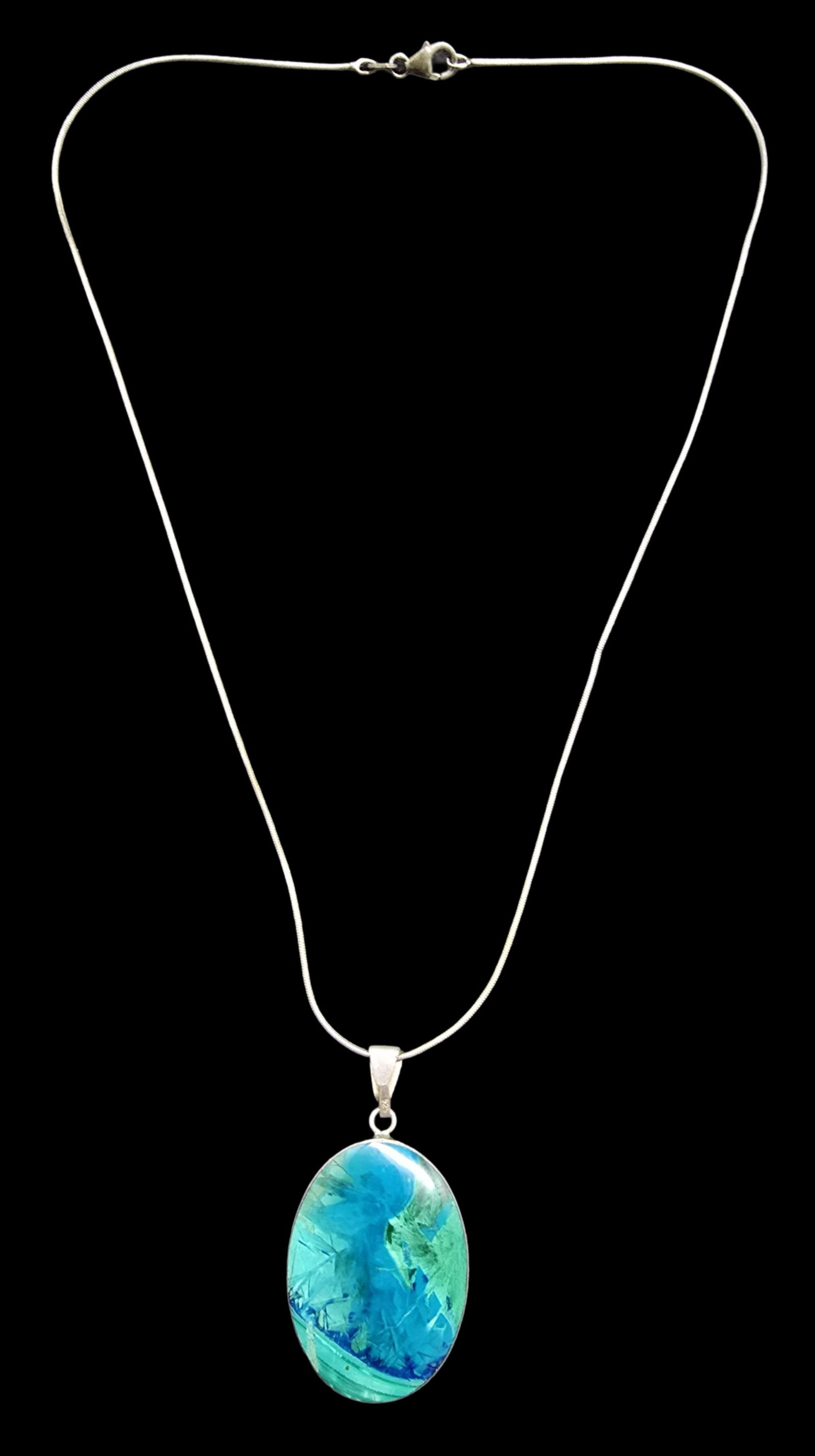 Gorgeous Vintage Sterling Silver & Gemstone Pendant Necklace: Very good vintage condition with minor patina according to age. Pendant measures approx. 1" wide and total weight is ca. 12.5 grams. The necklace is approx. 19" long. Marked for Sterling Silver.