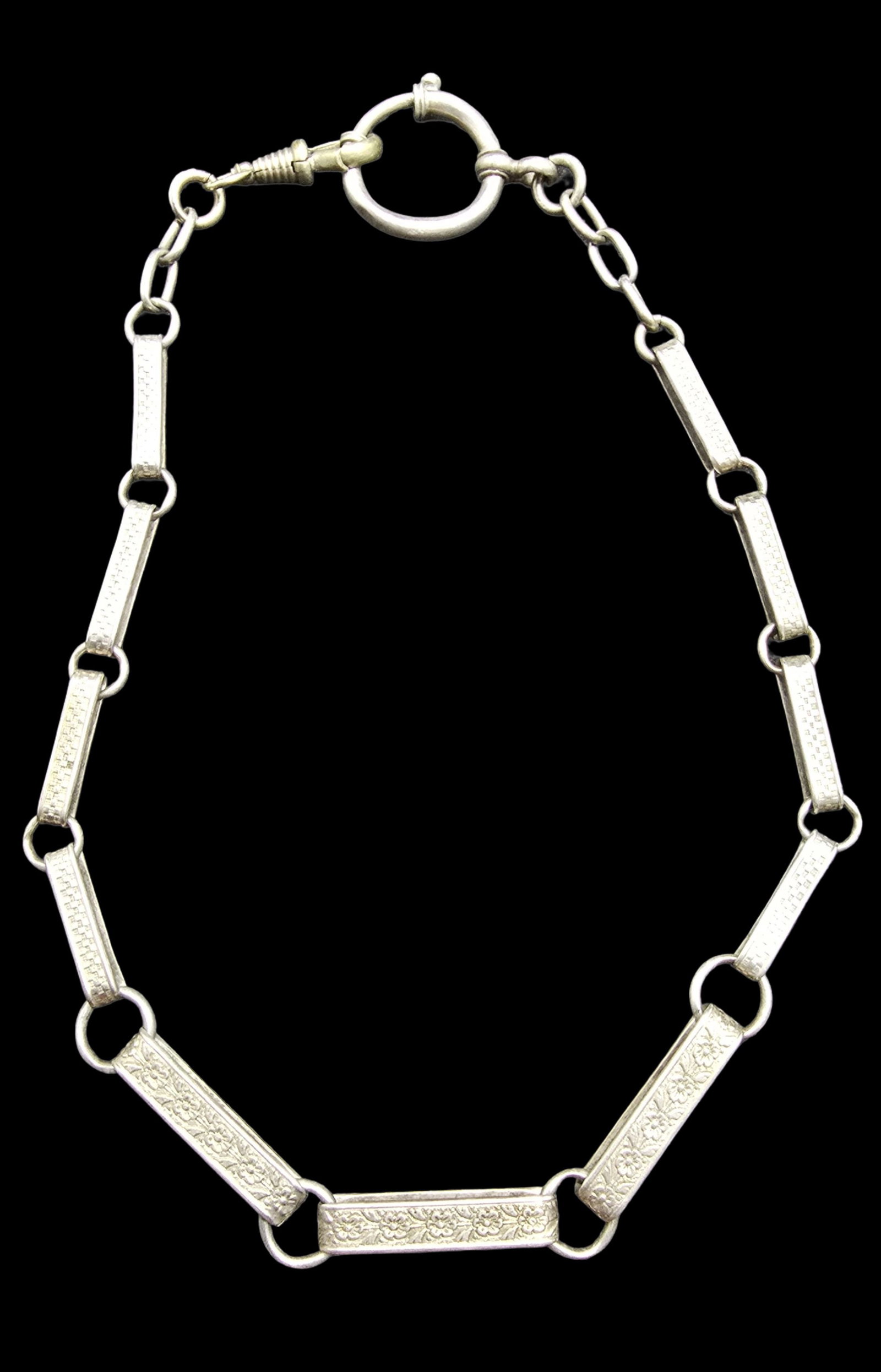 Ornate Antique European 800 Silver Pocket Watch Chain (1 of 5)
