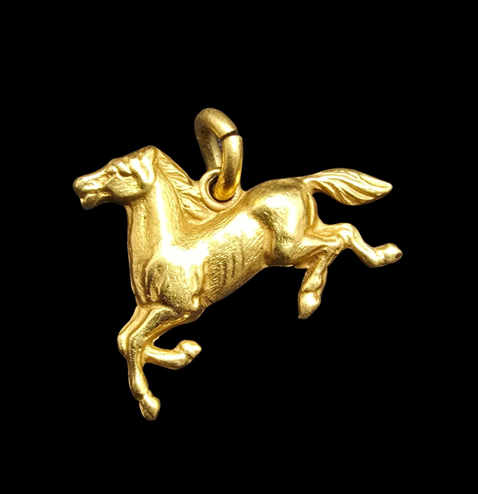 Amazing Antique Gold Filled Horse Pendant Charm: Very good vintage condition with minor patina according to age. Measures approx. 1/2" long and 1" wide and weighs ca. 1.5 grams.