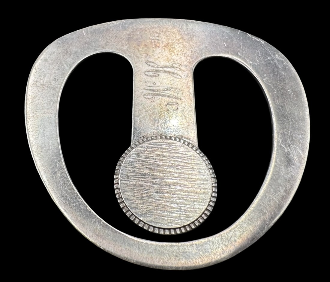 Vintage Mid-Century Modern Sterling Silver Designer Money Clip: Very good vintage condition with minor patina according to age. Measures approx. 2" long x 2 1/8" wide and weighs ca. 15.9 grams. Marked for Sterling Silver. & Designer Signed.