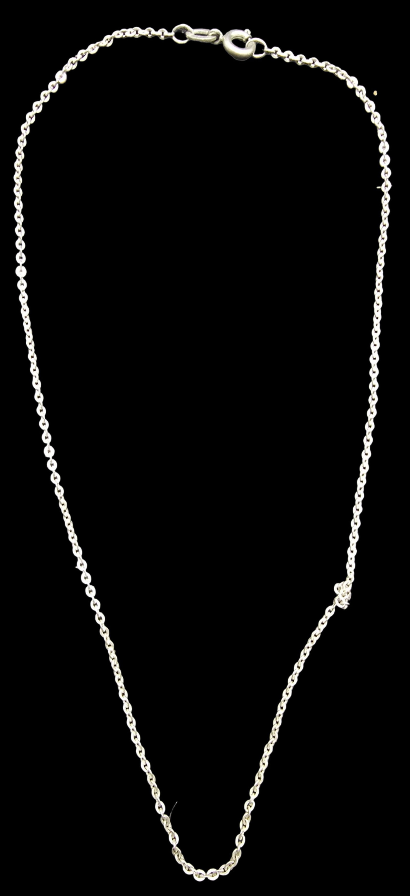 Stylish Vintage European 835 Silver Chain Necklace: Very good vintage condition with minor patina according to age. Measures approx. 14" long and weighs ca. 2 grams. Marked for 835 Silver.