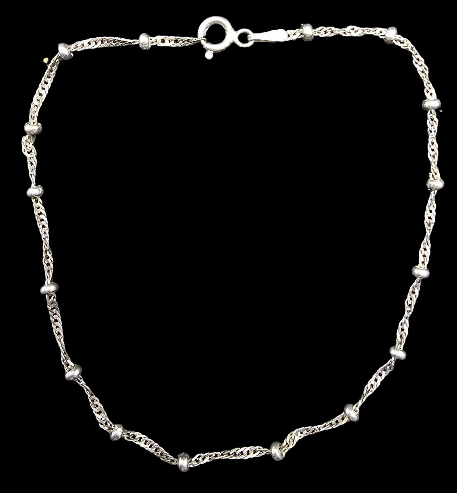 Stunning Vintage Sterling Silver Chain Bracelet /w Silver Balls: Very good vintage condition with minor patina according to age. Weighs ca. 1.5 grams. Marked for Sterling Silver.