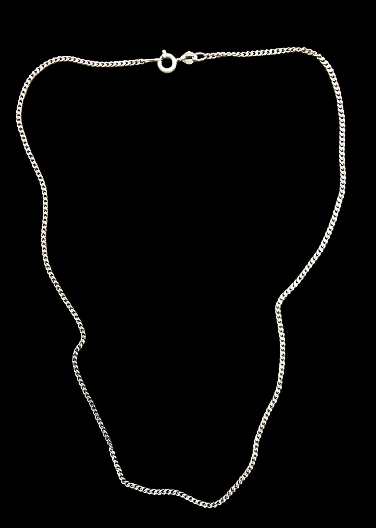 Stylish Vintage European 835 Silver Chain Necklace: Very good vintage condition with minor patina according to age. Weighs ca. 3 grams. Marked for 835 Silver