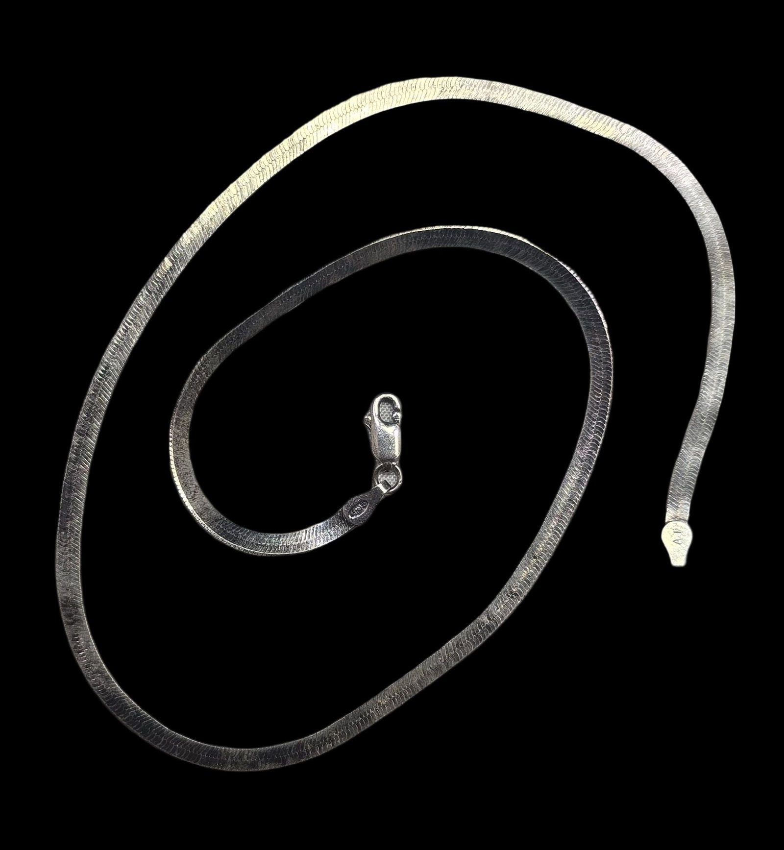 Vintage Sterling Silver Necklace: Very good vintage condition with minor patina and wear according to age. Measures approx. 14" long.Marked for Sterling Silver..