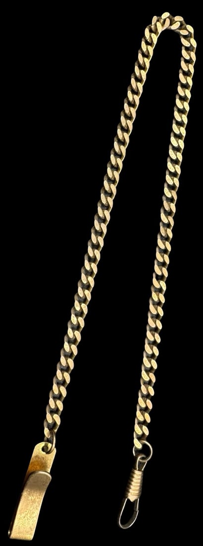 Stylish Vintage European Gilt European 800 Silver Pocket Watch Chain (1 of 1)