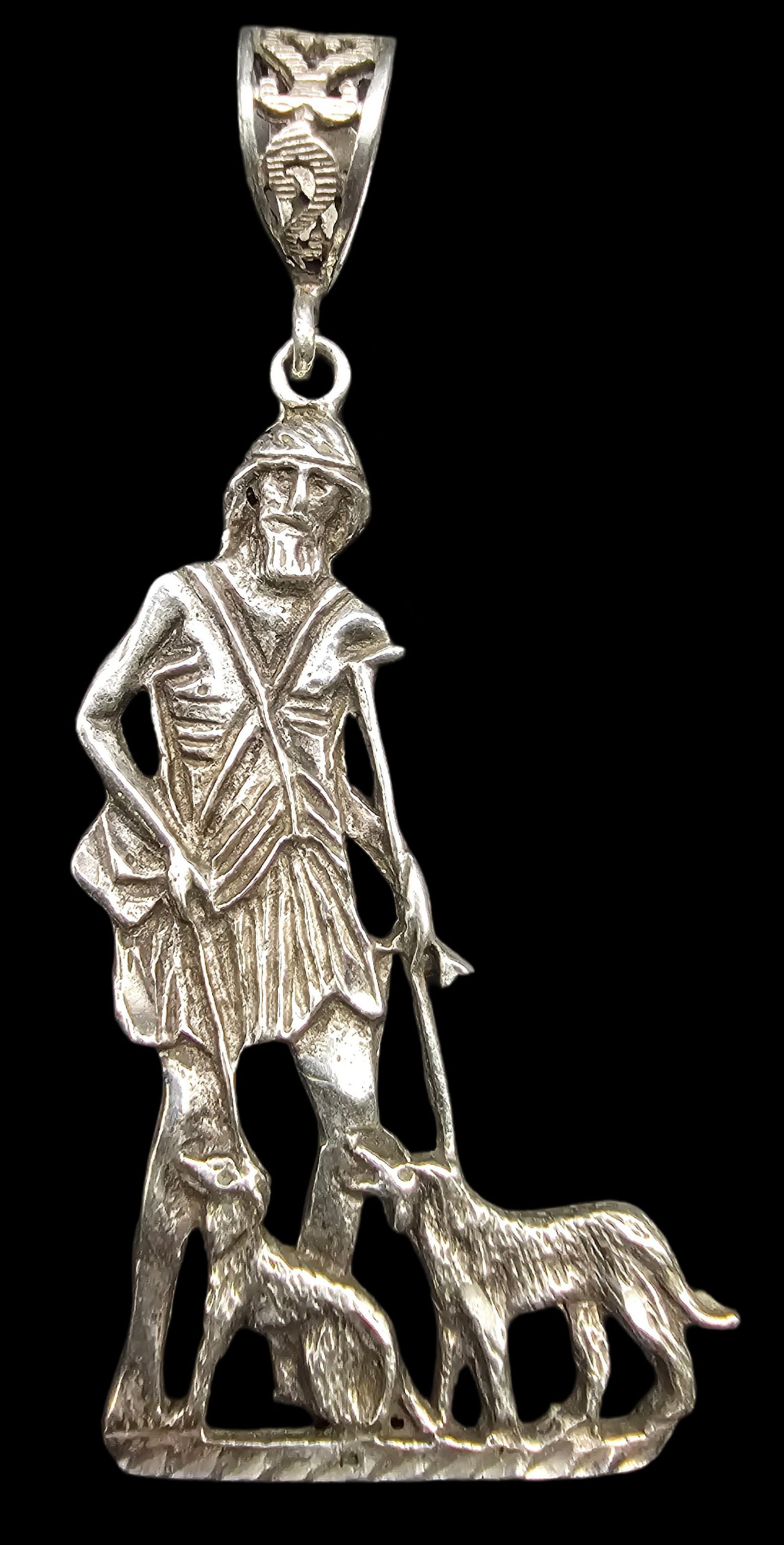 Very Unusual Vintage Sterling Silver Sheperd Pendant (1 of 5)