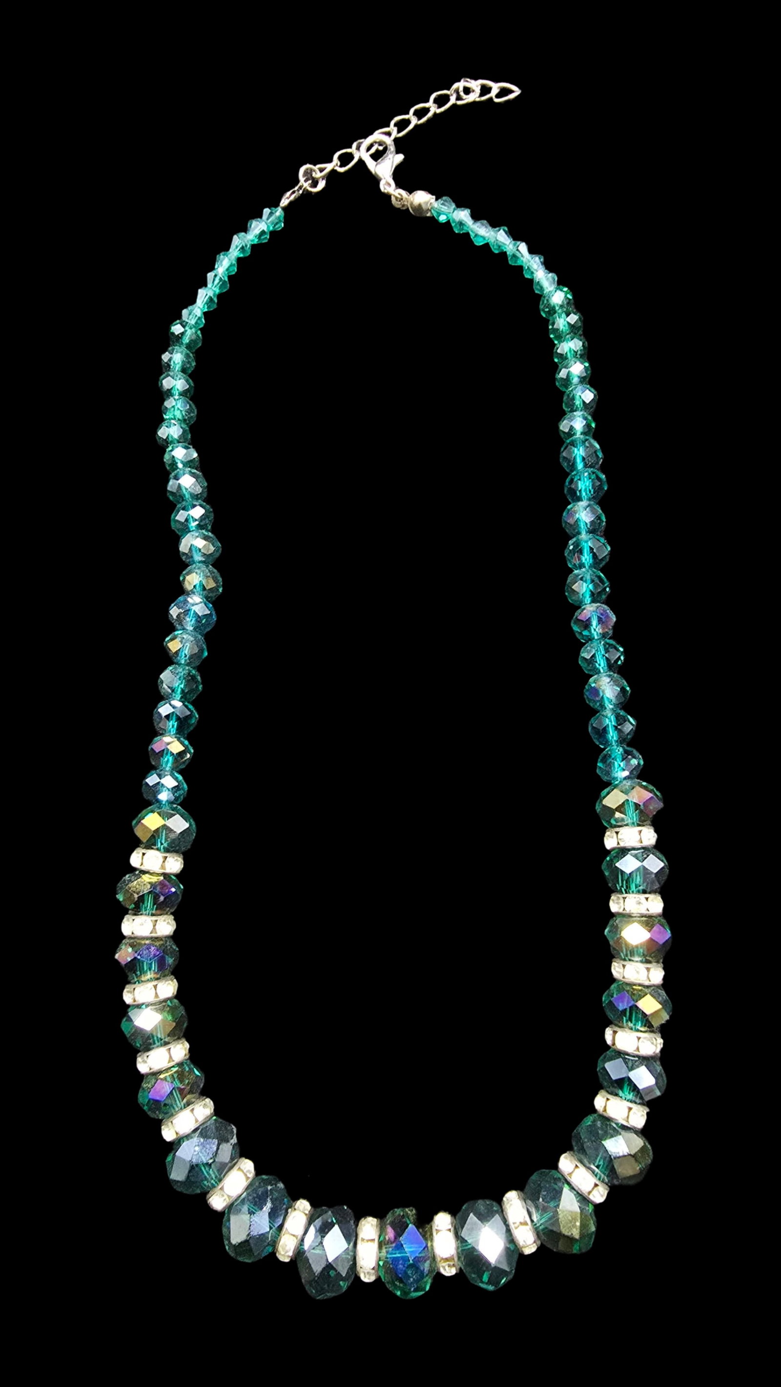 Amazing Vintage Crystal Beads Necklace: Very good antique condition with minor patina according to age. Measures approx. 17" long and weighs ca. 35 grams.