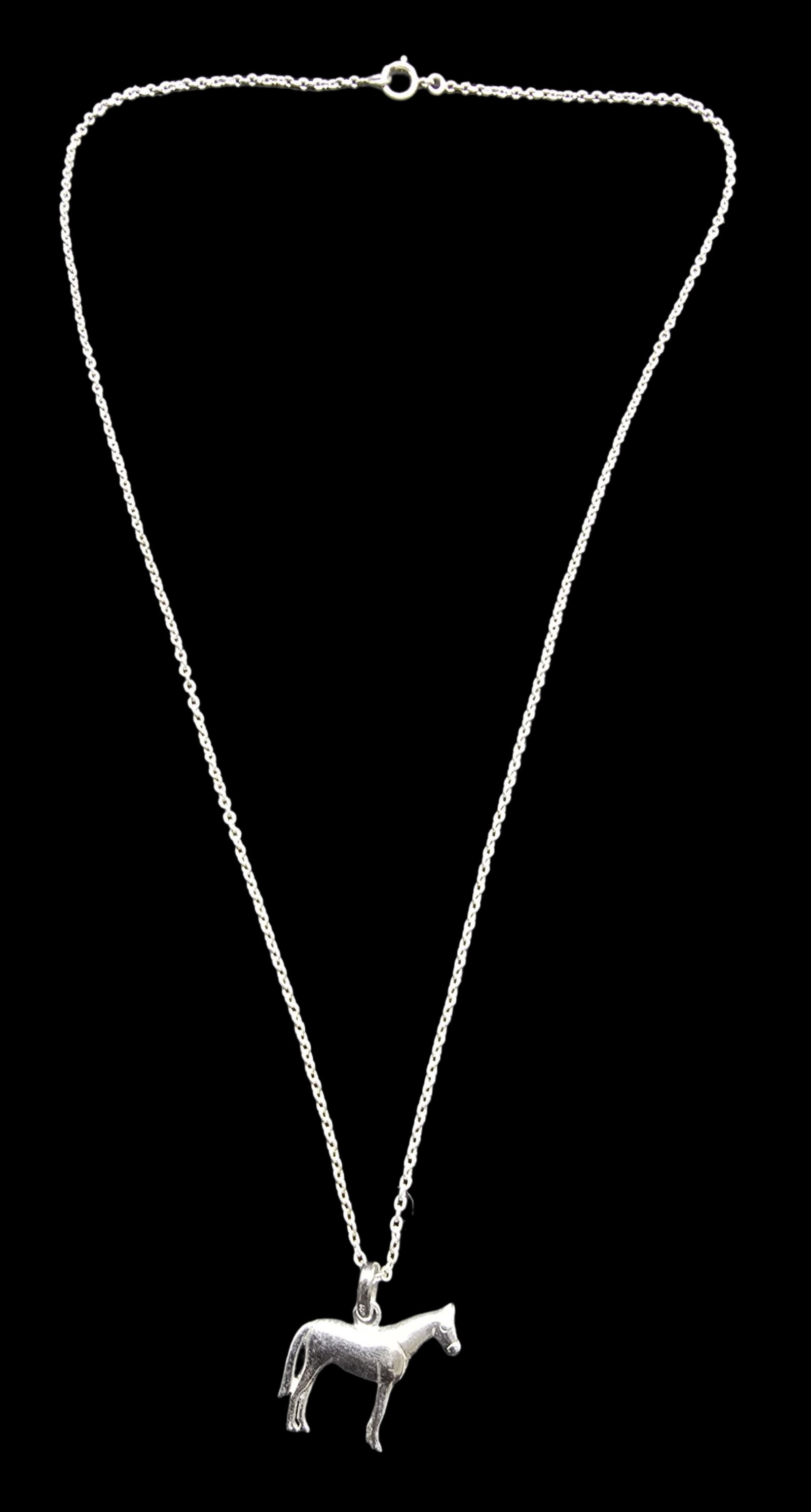 Amazing Ornate Vintage Sterling Silver Horse Figurine Pendant Necklace (1 of 4)