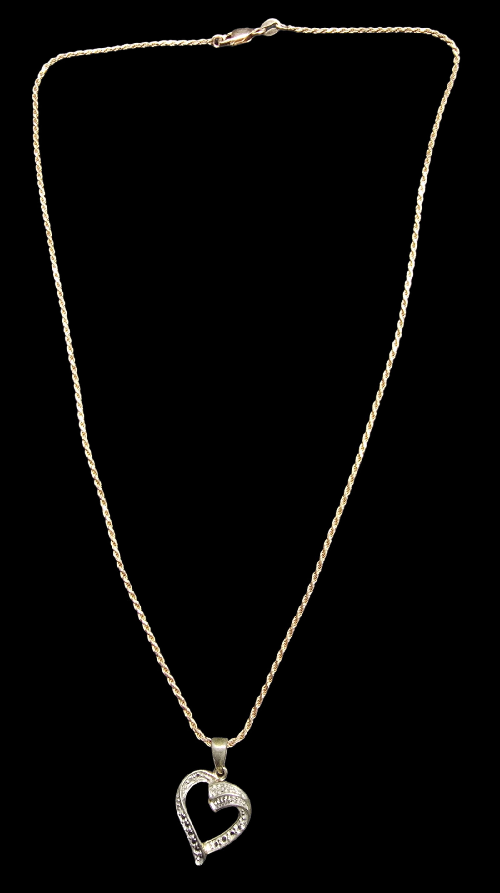 Gorgeous Ornate Vintage Sterling Silver & Marcasite Heart Pendant Necklace (1 of 5)