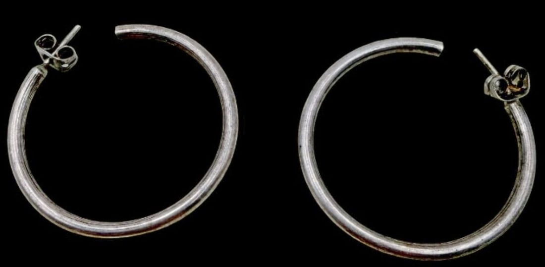 Beautiful Vintage Sterling Silver Loop Earrings (1 of 2)