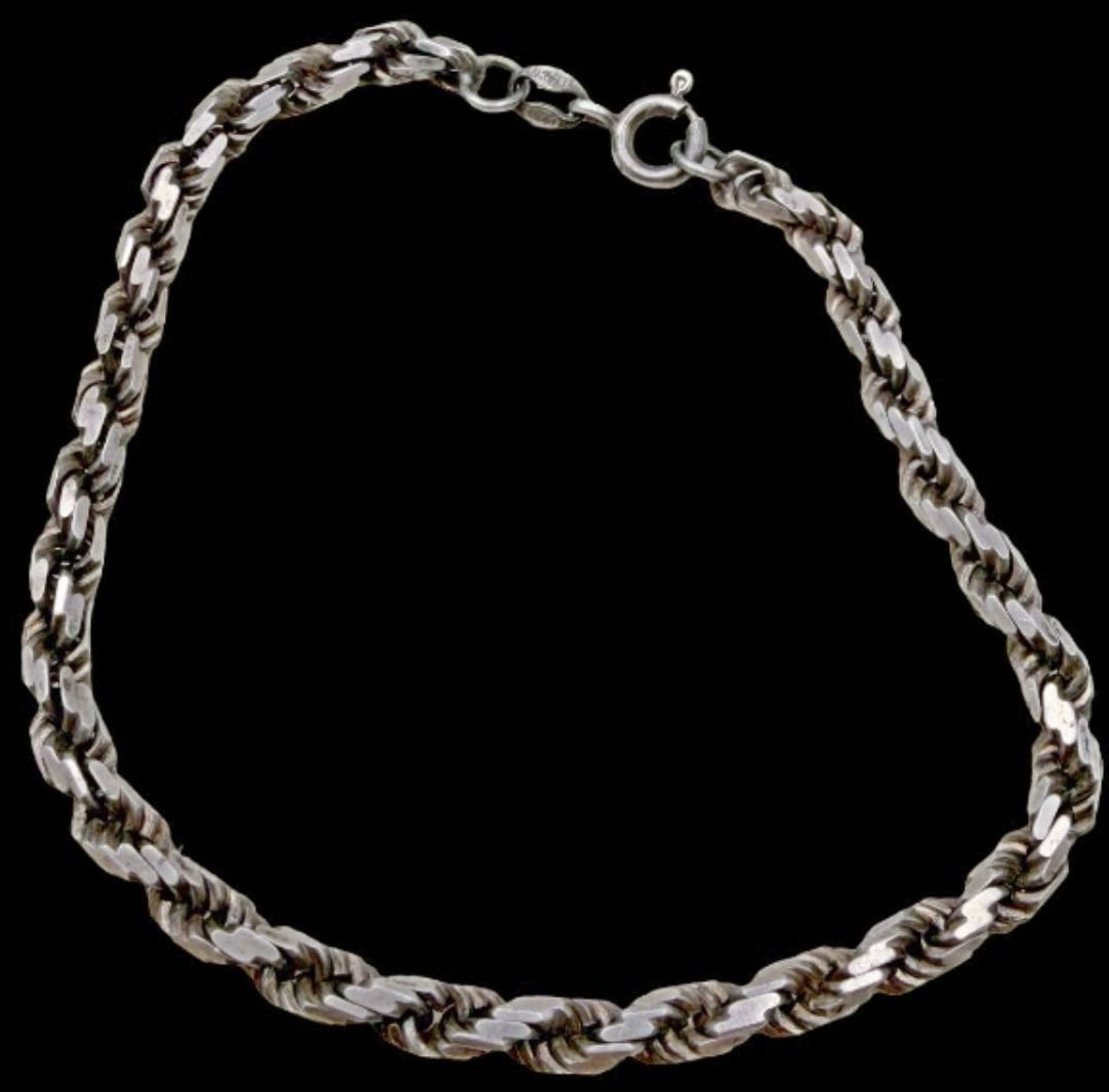 Gorgeous Ornate Vintage Sterling Silver Braided Bracelet Chain (1 of 2)