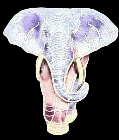 Stunning Ornate Vintage Gilt Sterling Silver & Purple Enamel Elephant Pendant Charm: Very good vintage condition with minor patina according to age. Measures approx. 1" long and 1" wide and weighs ca. 2.2 grams. Tested for Sterling Silver