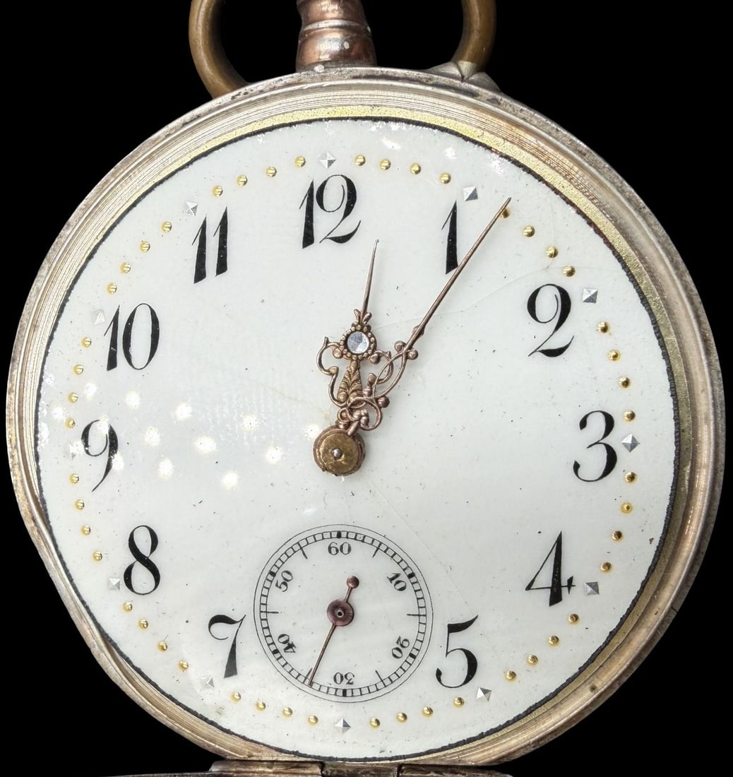 Gorgeous Ornate Vintage GALONNE Gold Tone & White Dial Pocket Watch (1 of 4)
