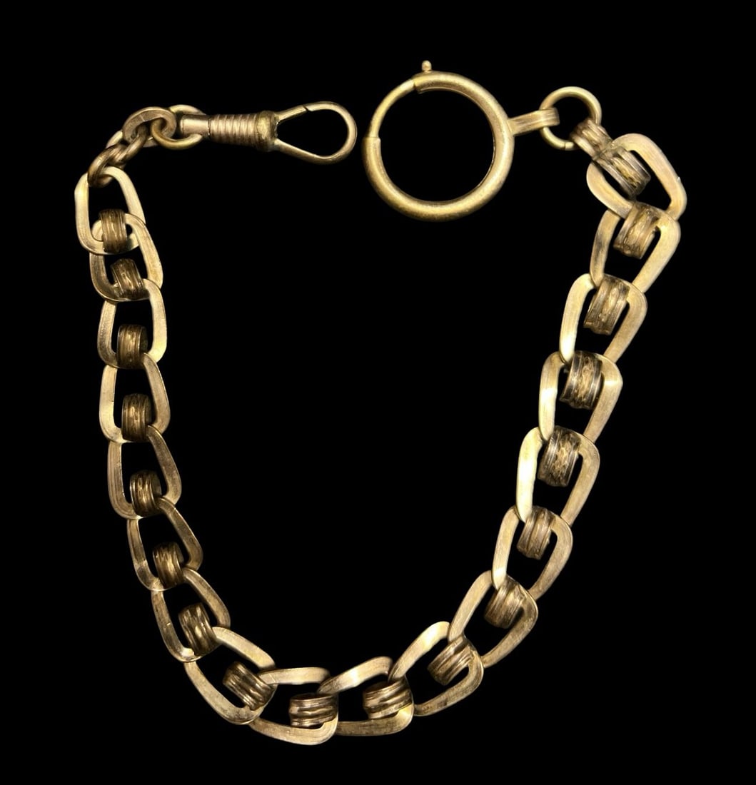 Gorgeous Ornate Antique European Gold Filled Pocket Watch Chain: Very good antique condition with minor patina according to age. Measures approx. 10.5" long and weighs ca. 16.2 grams.