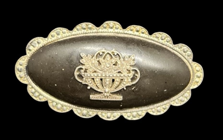 Stunning Antique Art Deco 1900s Austrian 800 Silver, Marcasite & Gemstone Flower Basket Designer: Very good antique condition with minor patina according to age. Measures approx. 1" long and 1 1/8" wide and weighs ca. 11.8 grams. Marked for 800 Silver and Designer.