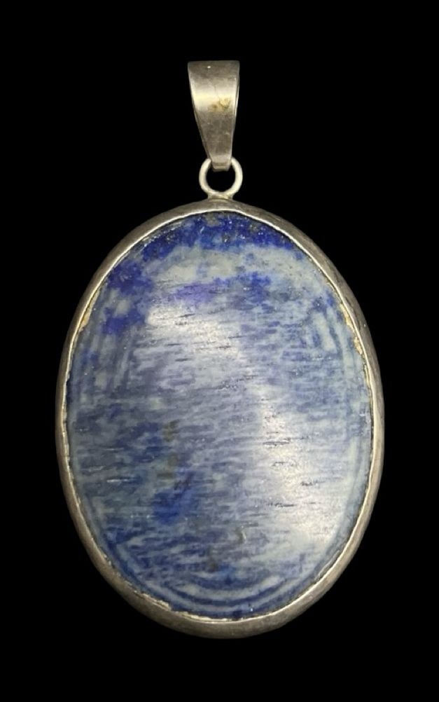 Gorgeous Vintage Sterling Silver & Blue Gemstone Pendant (1 of 3)