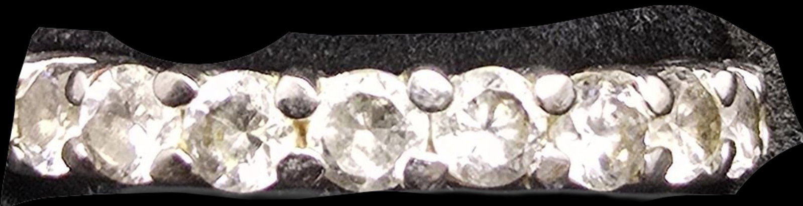 Gorgeous Vintage 925 Sterling Silver & Clear Rhinestone Eternity Ring: Very good vintage condition with minor patina according to age. The ring is a size 8 and weighs ca. 3 grams. Marked for 925 Sterling Silver.