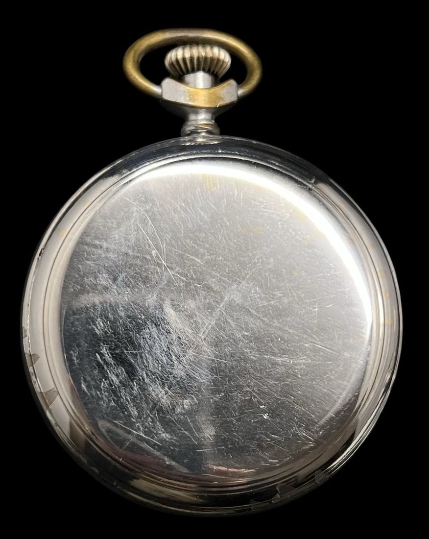 Rare Antique Silver-Tone Metal Digital Pocket Watch: Very good vintage condition with minor patina according to age. Measures approx. 2" long and 2" wide and weighs ca. 55 grams. Marked for Sterling Silver. The timepiece audibly ticks, but the movement 