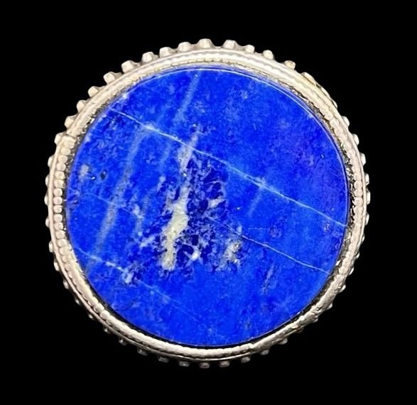 Beautiful Ornate Vintage European 800 Sterling Silver & Lapis Lazuli Cocktail Ring (1 of 4)