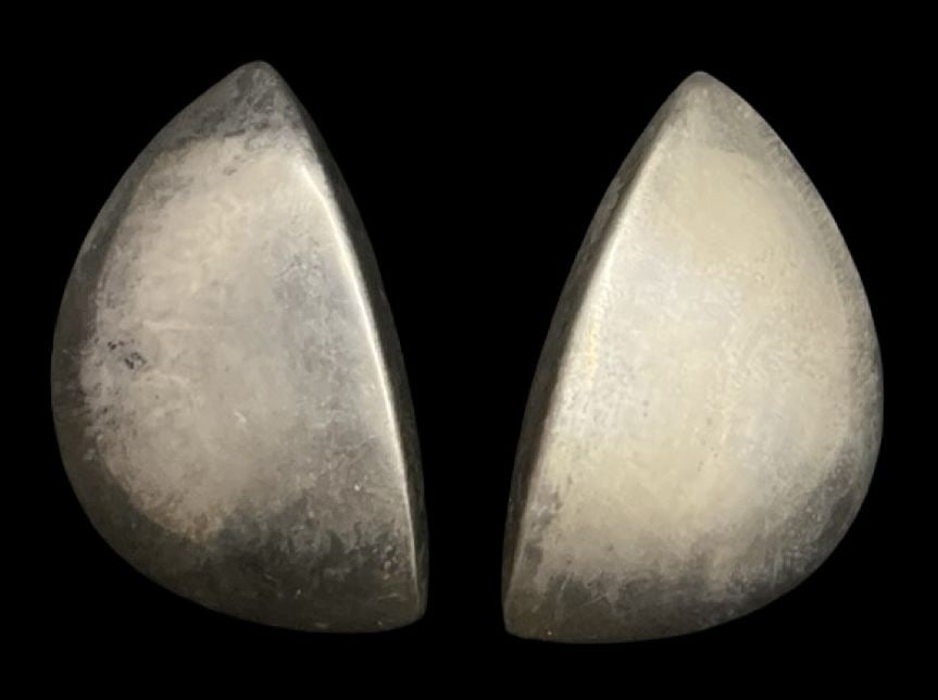 Beautiful Large Vintage Mid-Century Sterling Silver Earrings: Very good vintage condition with minor patina according to age. Measures approx. 1 1/2" long and 7/8" wide and weighs ca. 10.1 grams. Marked for 925 Sterling Silver.