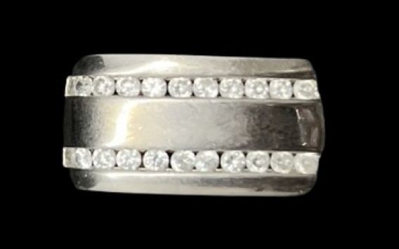 Beautiful Vintage Sterling Silver & Clear Rhinestone Slider Pendant: Very good vintage condition with minor patina according to age. Measures approx. 3/4" long and 3/8" wide and weighs ca. 4.1 grams. Marked for 925 Sterling Silver.