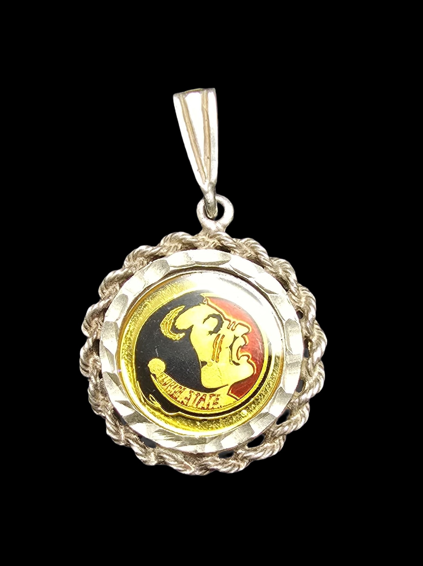 Rare Vintage 999 Fine Silver FLORIDA STATE UNIVERSITY SEMINOLES Pendant (1 of 3)