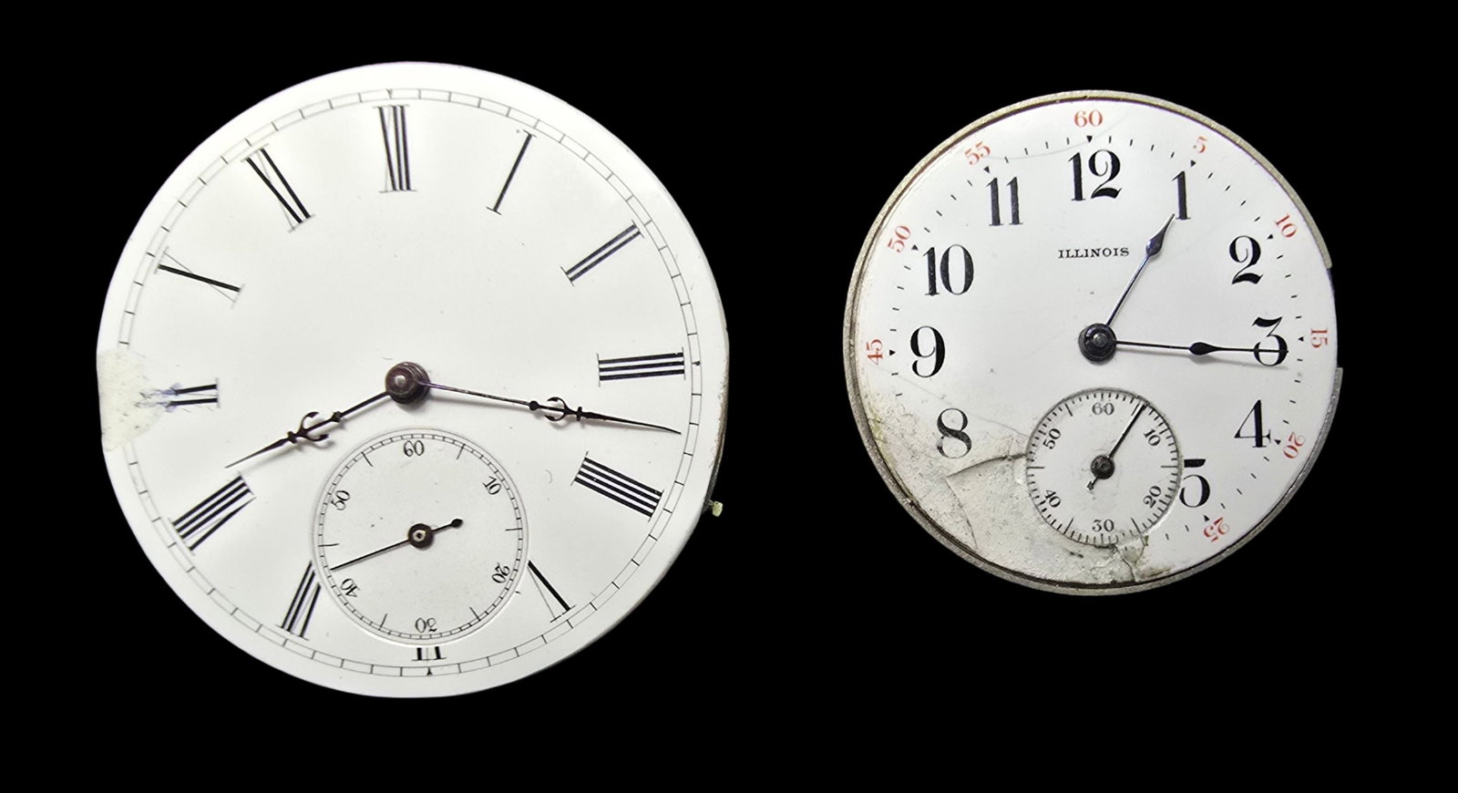 Pair of Watch Movements /w White Dial (1 of 2)