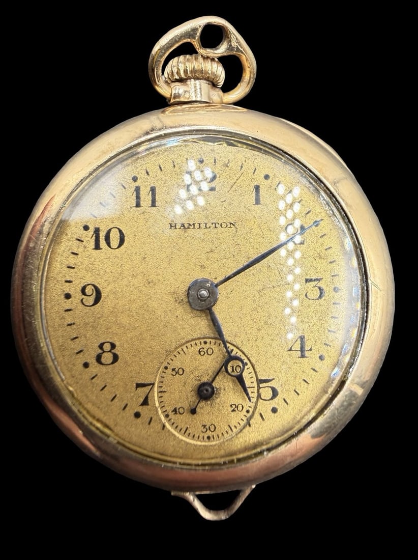 Amazing Ornate Vintage HAMILTON Gold Filled Pocket Watch (1 of 3)