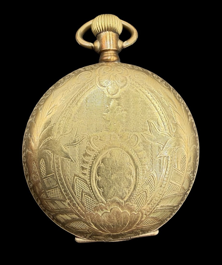 Beautiful Ornate Vintage WF CO. Gold Filled & White Dial Pocket Watch: Very good vintage condition with minor patina according to age. Dial measures approx. 1 1/4" long and 1 1/4" wide and weighs ca. 56.4 grams. Marked for WF CO. . The timepiece is working.