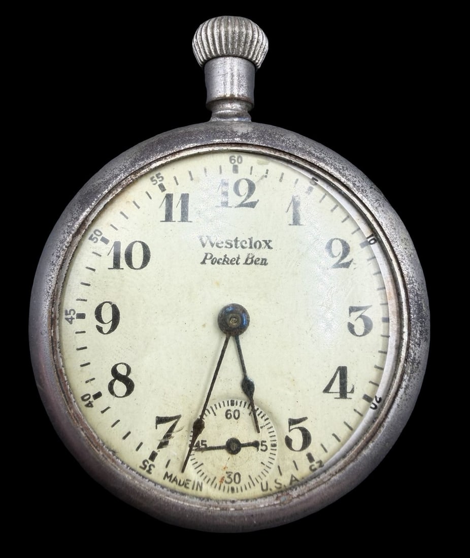 Beautiful Vintage WESTCLOX Silver-Tone Metal & White Dial Pocket Watch: Very good vintage condition with minor patina according to age. Dial measures approx. 1 3/4" long and 1 3/4" wide and weighs ca. 68 grams. Marked for WESTCLOX. The timepiece is currently not working.